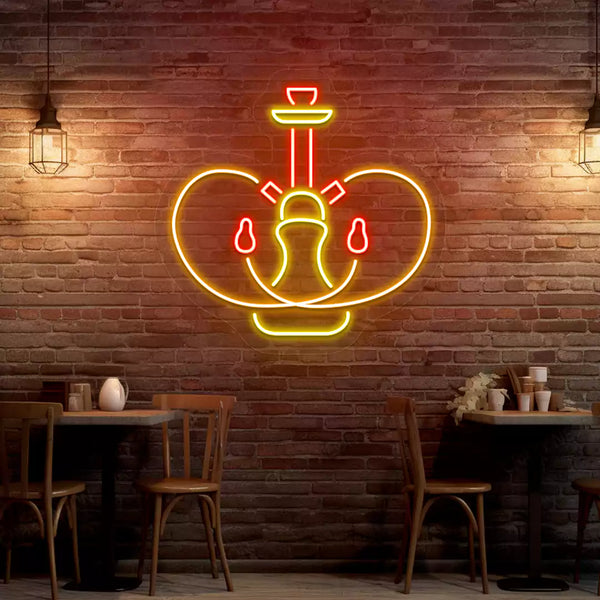 Two Hoses Hookah Neon Sign