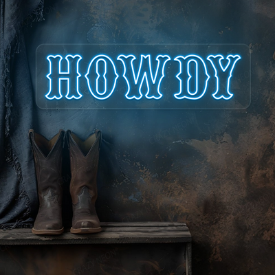 Howdy Neon Sign | Iceblue