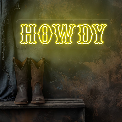 Howdy Neon Sign | Yellow