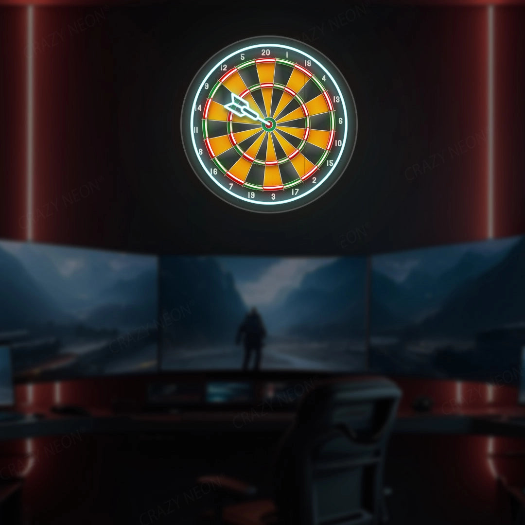 Green n Red Dart Board Neon Sign | Iceblue