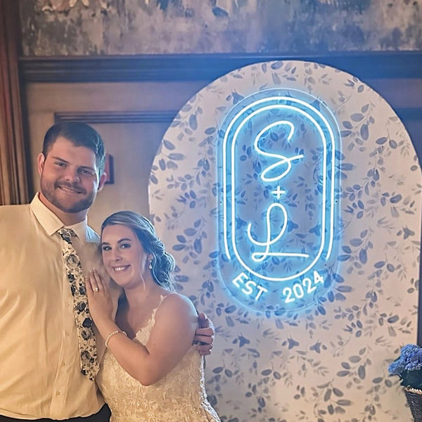 Personalized Name Initials With Est Year Neon Sign
