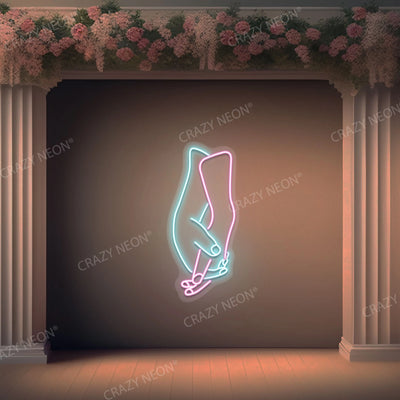 Holding Hands Neon Sign