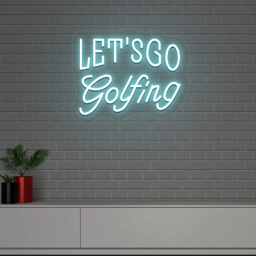 Let's Go Golfing Neon Sign | Iceblue