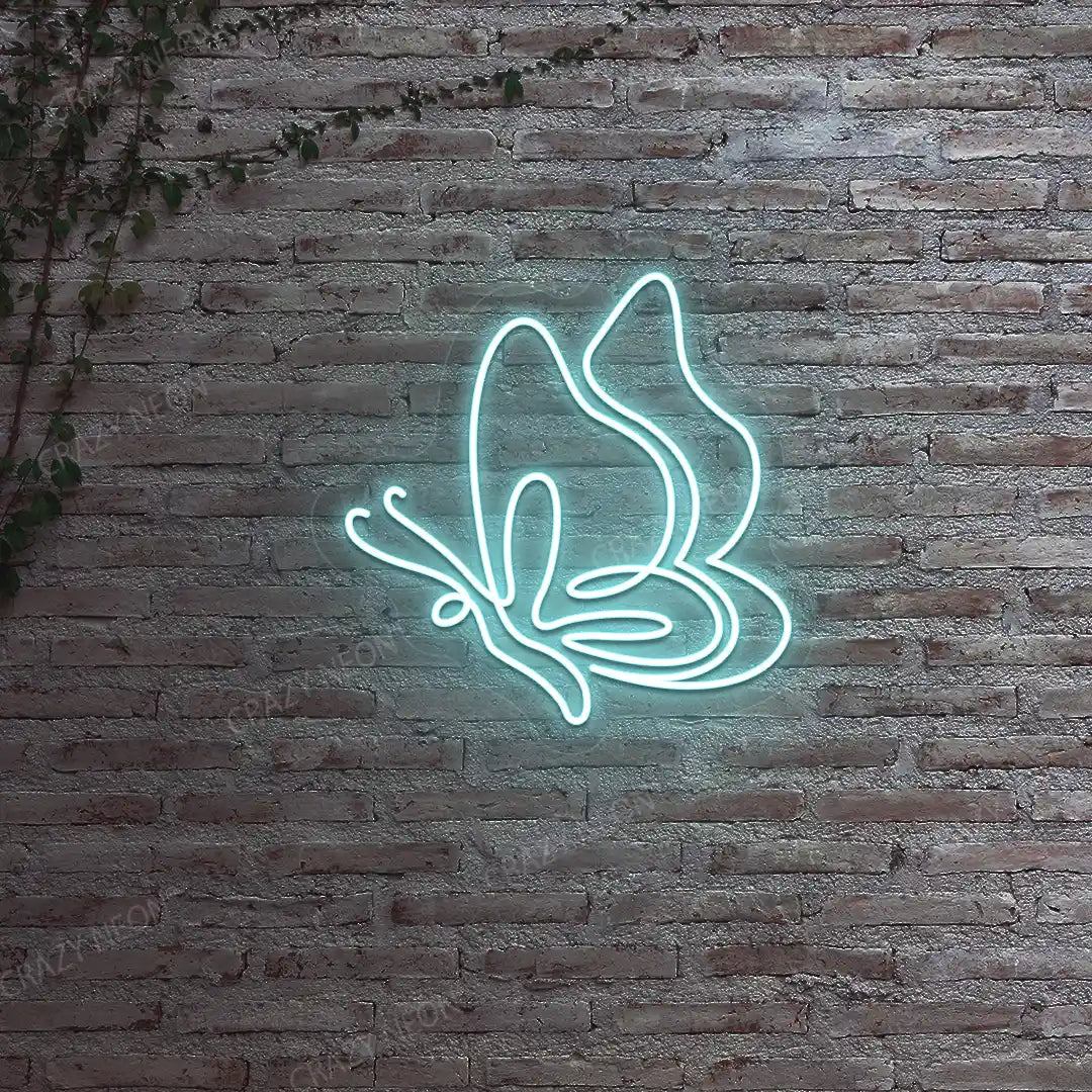 Elegant Butterfly Neon Sign | Iceblue