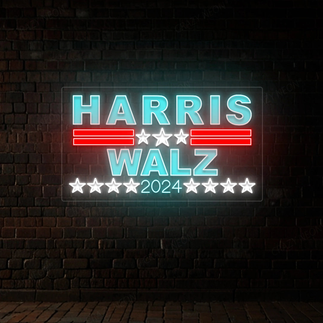 Harris Walz 2024 Political Neon Sign