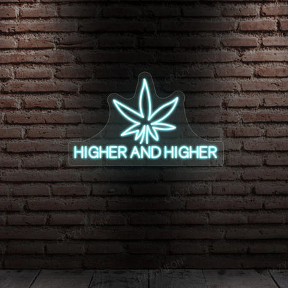 Higher Neon Sign | Iceblue