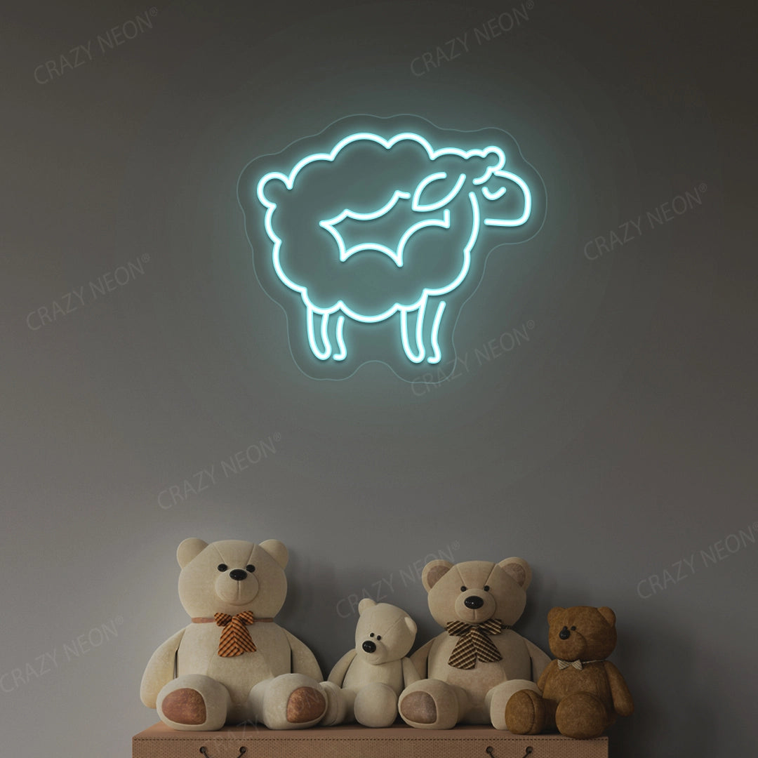 Sheep Icon Neon Sign | Iceblue