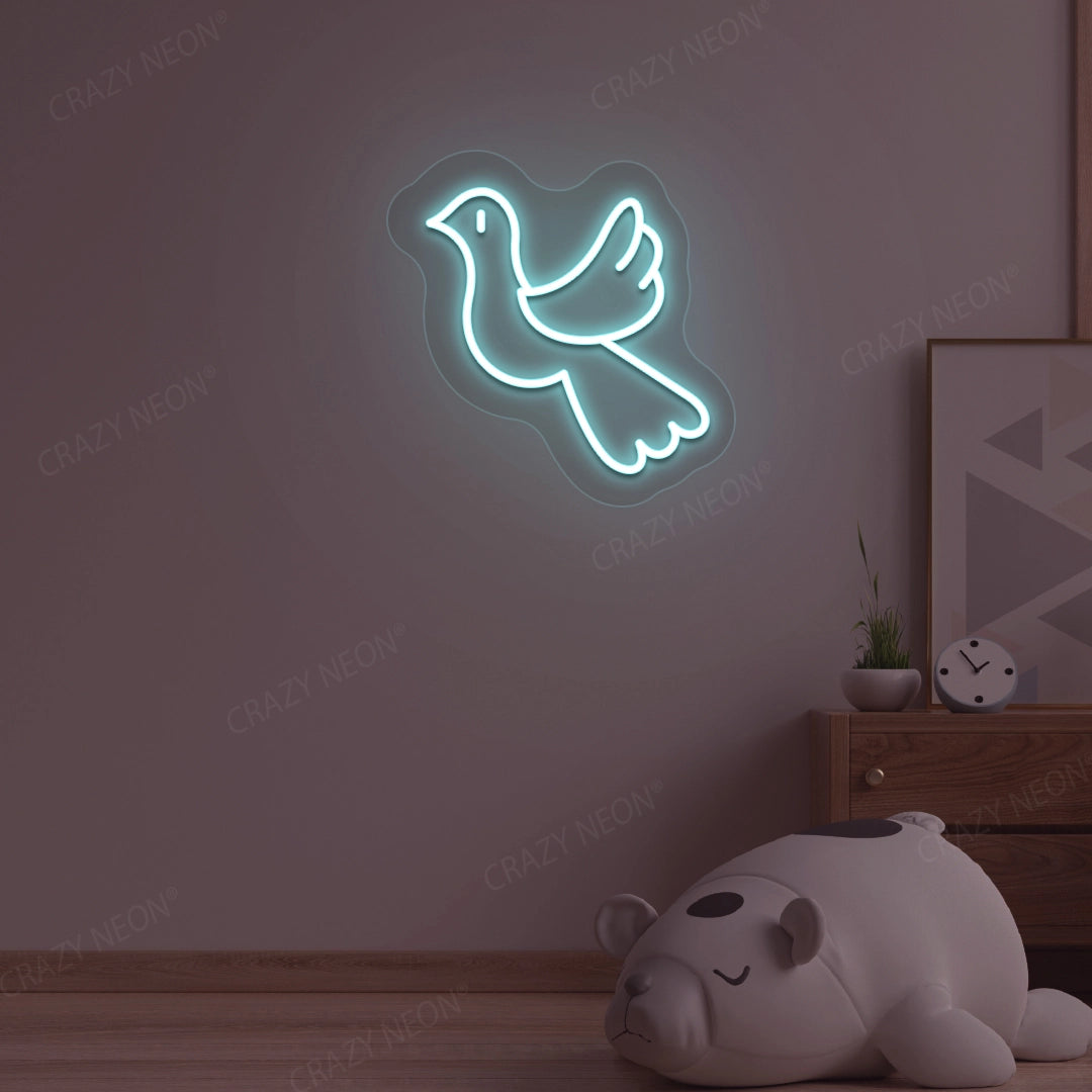 Dove Bird Neon Sign | Iceblue