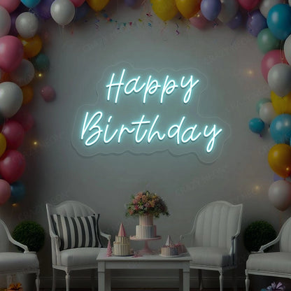 Happy Birthday Neon Sign | Iceblue