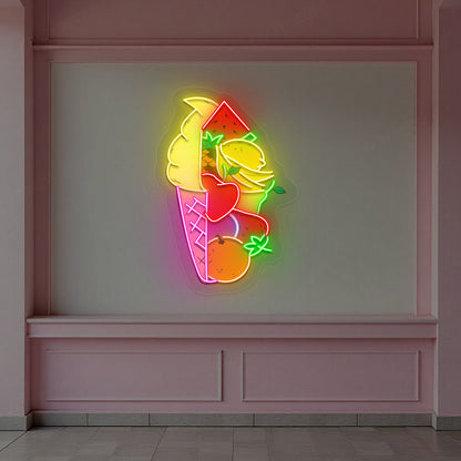 Ice-cream Cone Artwork Neon Sign