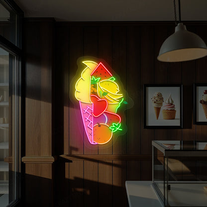 Ice-cream Cone Artwork Neon Sign