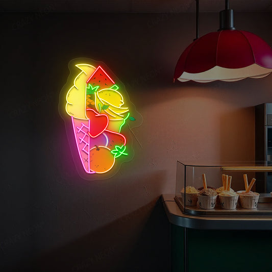 Ice-cream Cone Artwork Neon Sign