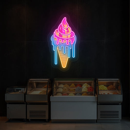 Playful Ice Cream Artwork Neon Sign