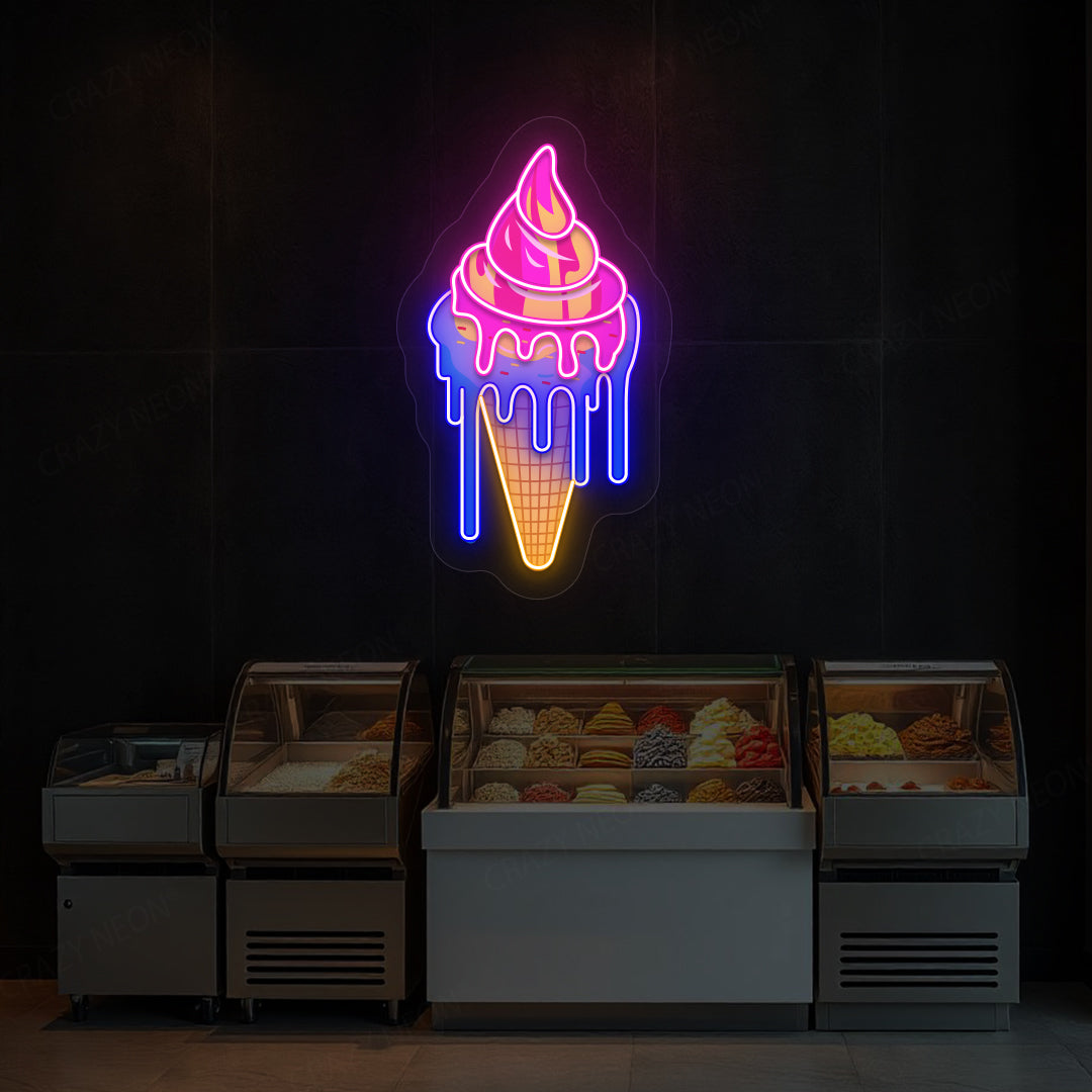 Playful Ice Cream Artwork Neon Sign