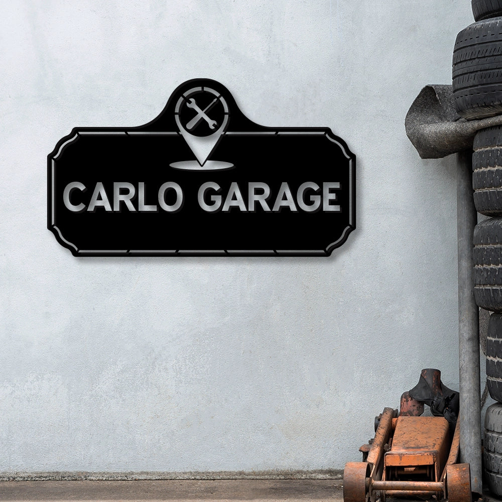 Custom Garage Name Metal Sign