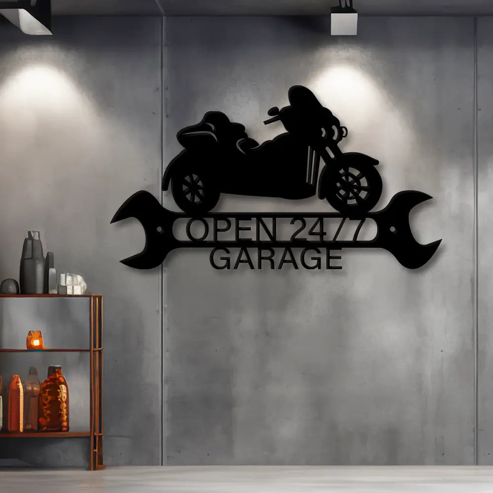 Open Garage Metal Wall Sign