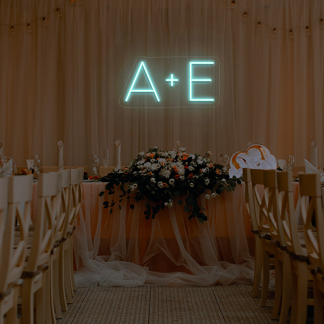 Personalized Wedding Name Initials Neon Sign