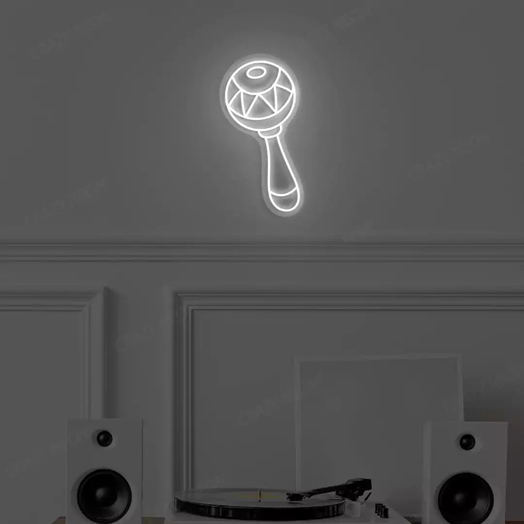 white maraca neon sign mounted on a wall