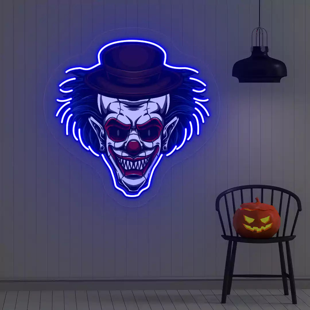 Mad Joker Neon Artwork | Blue