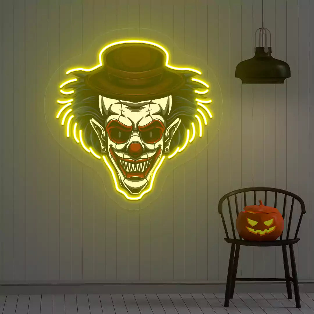 Mad Joker Neon Artwork | Yellow