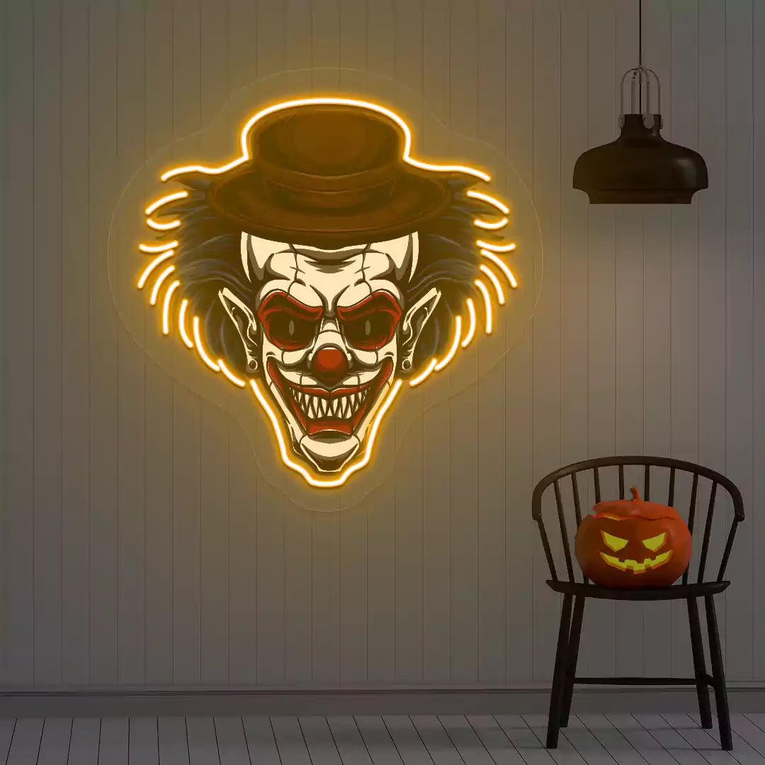 Mad Joker Neon Artwork | Orange
