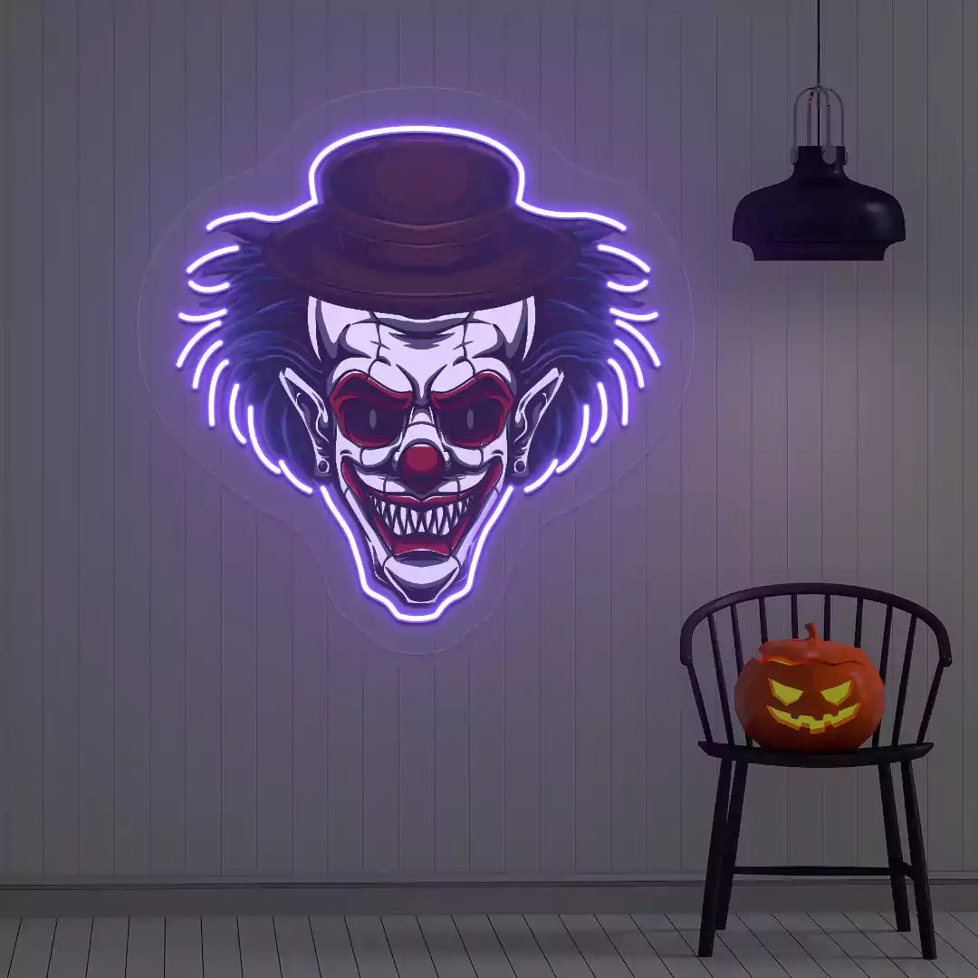 Mad Joker Neon Artwork | Purple