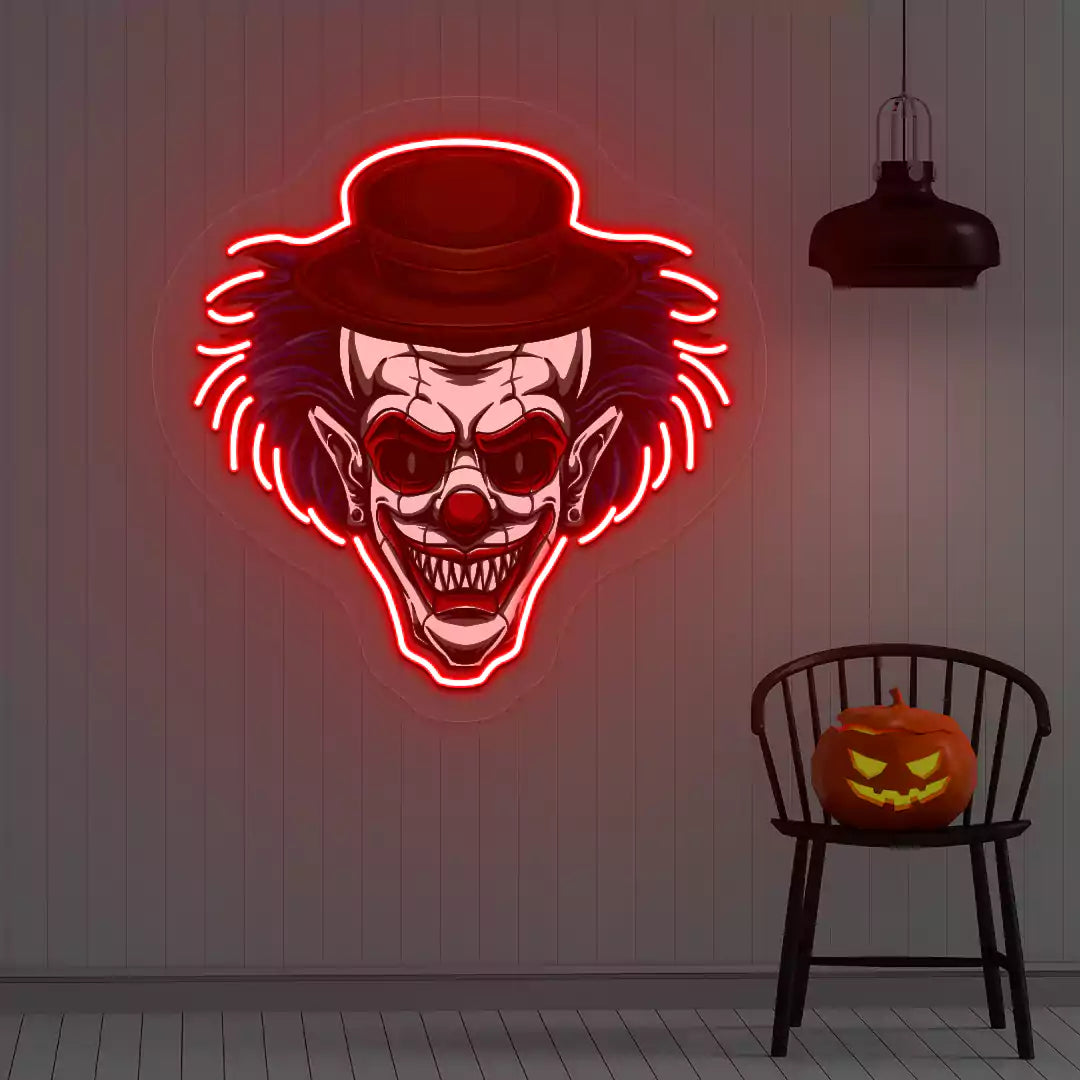 Mad Joker Neon Artwork | Red