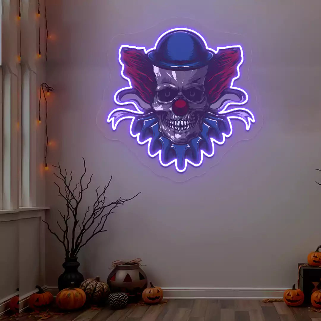 Creepy Clown Neon Artwork | Purple