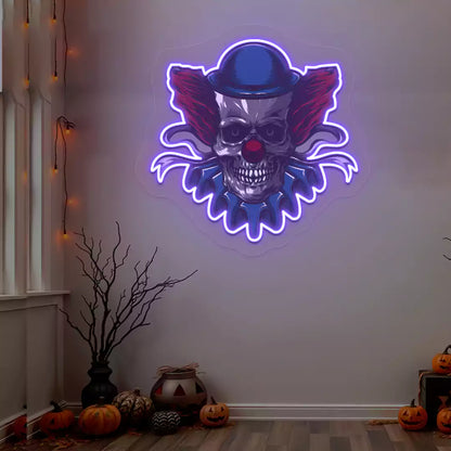 Creepy Clown Neon Artwork | Purple