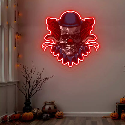 Creepy Clown Neon Artwork | Red