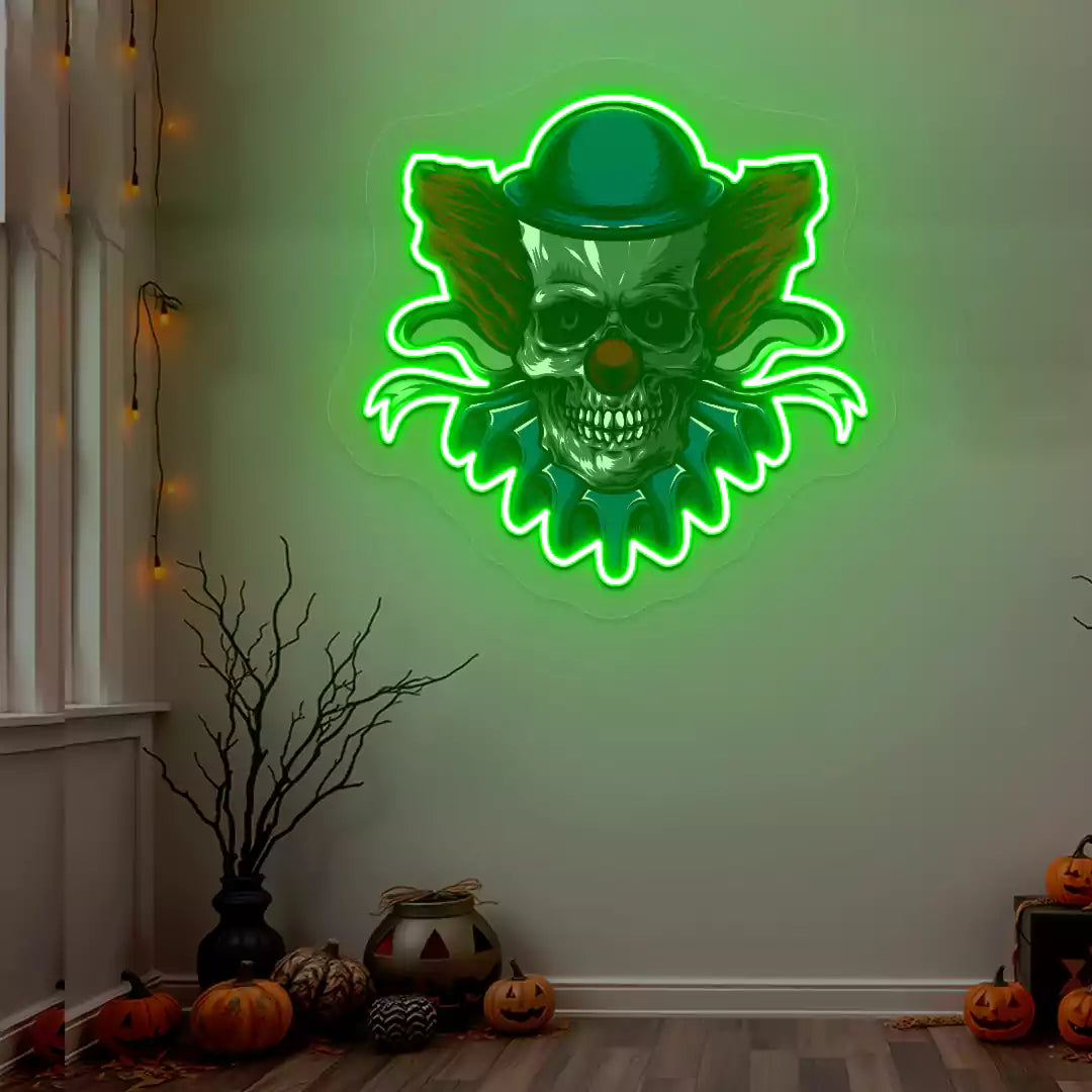 Creepy Clown Neon Artwork | Green