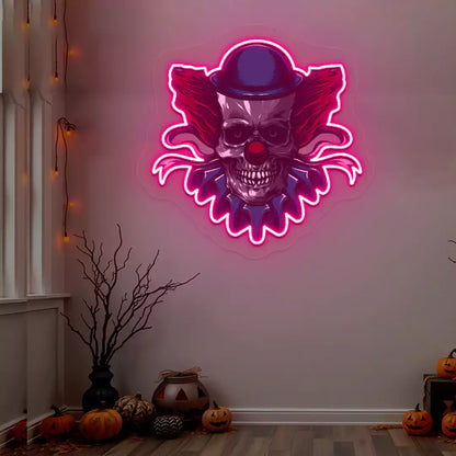 Creepy Clown Neon Artwork | Pink