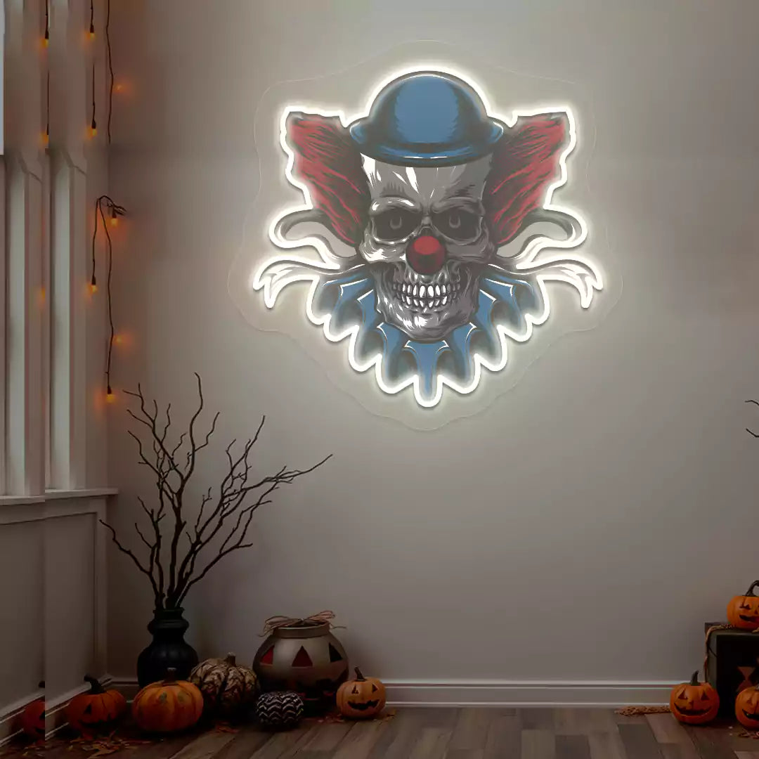 Creepy Clown Neon Artwork | Warmwhite