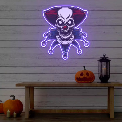 Sinister Jester Neon Artwork | Purple