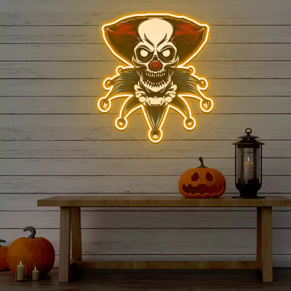 Sinister Jester Neon Artwork | Orange