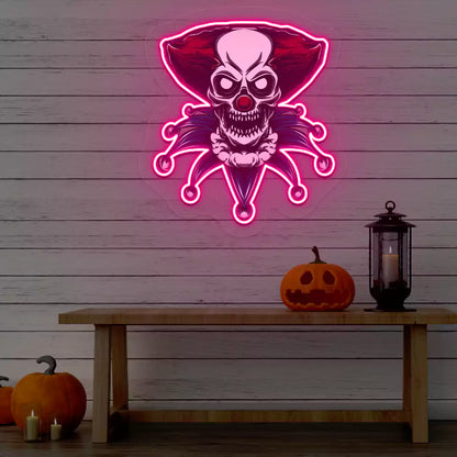 Sinister Jester Neon Artwork | Pink