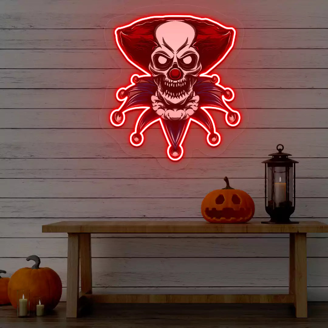 Sinister Jester Neon Artwork | Red