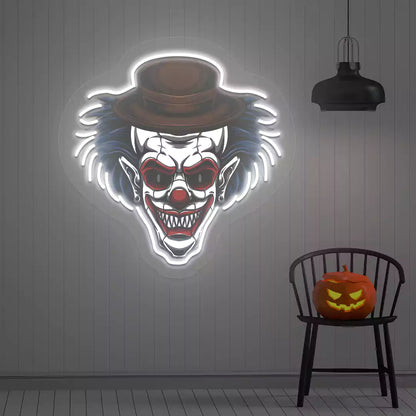 Mad Joker Neon Artwork | White