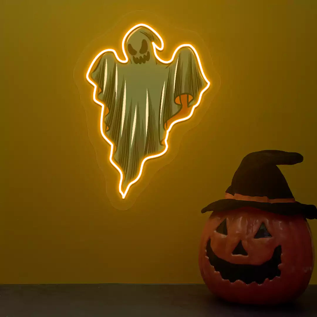Phantom ghost Neon Artwork | Orange