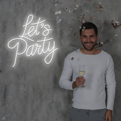 Let’s Party LED Neon Sign | White