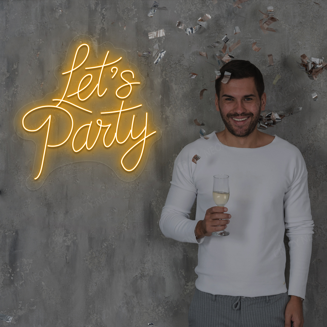 Let’s Party LED Neon Sign | Orange