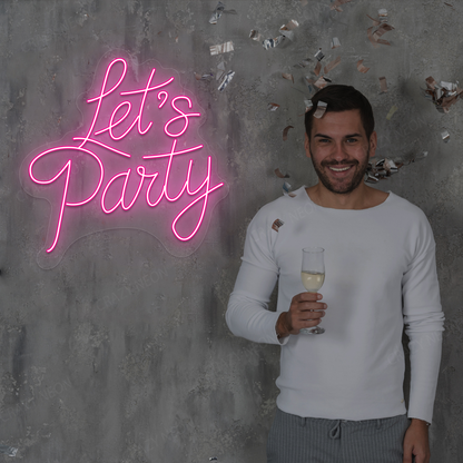 Let’s Party LED Neon Sign | Pink
