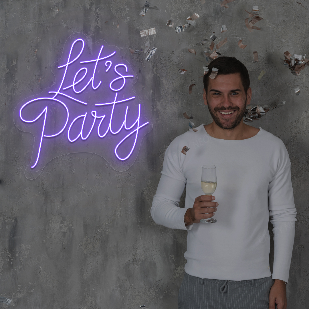 Let’s Party LED Neon Sign | Purple