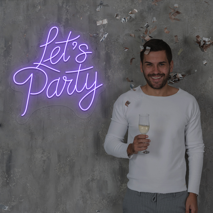 Let’s Party LED Neon Sign | Purple