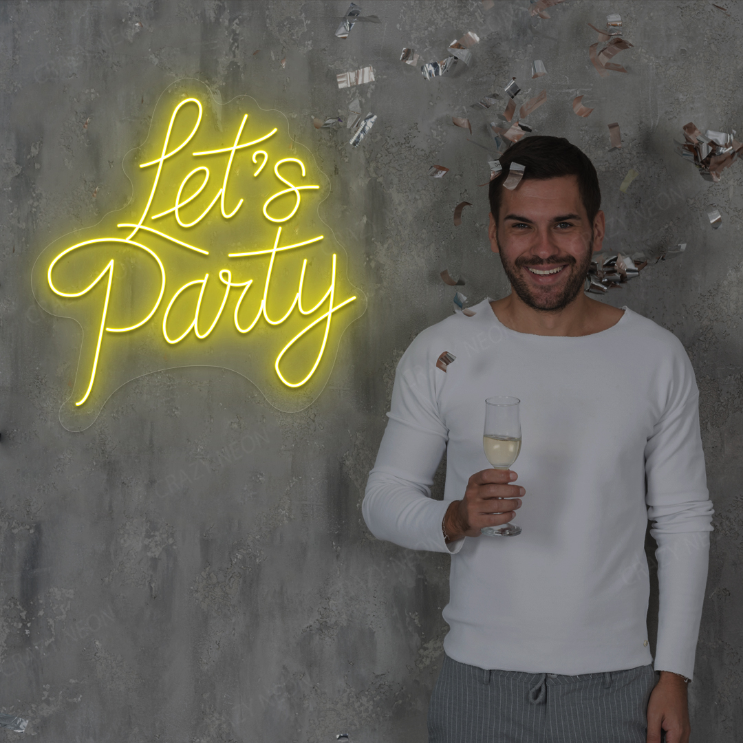 Let’s Party LED Neon Sign | Yellow