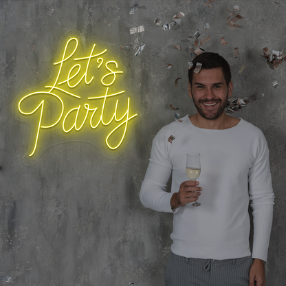 Let’s Party LED Neon Sign | Yellow