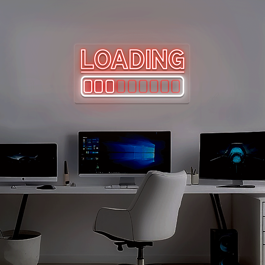 Playing Two Loading Sign Game Room Neon Sign | CRAZY NEON® – Crazy Neon