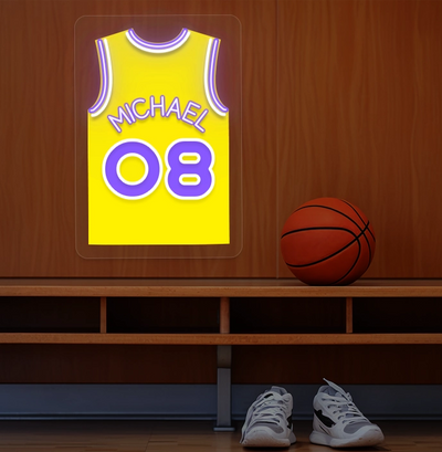 Personalized LAL Jersey Basketball Neon Artwork