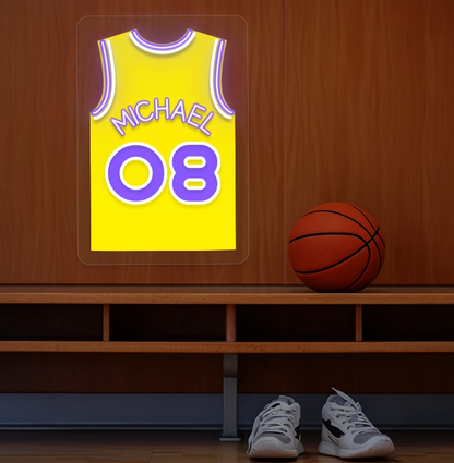Personalized LAL Jersey Basketball Neon Artwork