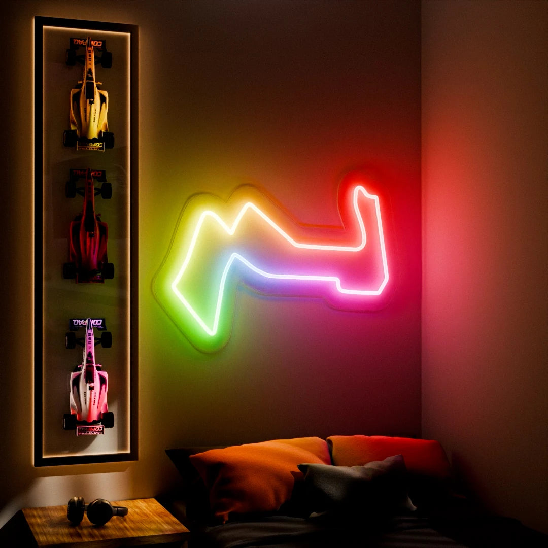RGB Flow Marina Bay Grand Prix Circuit Neon Sign LED neon wall sign in red yellow and blue